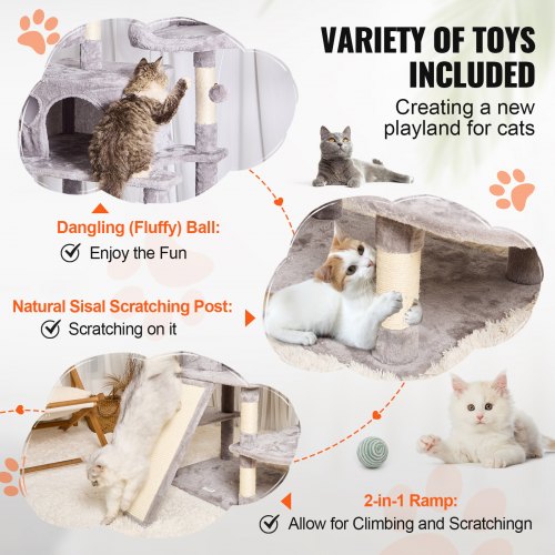 Cat Tree for Indoor Cats 685 Cat Tower with 2 Cat Condos Sisal