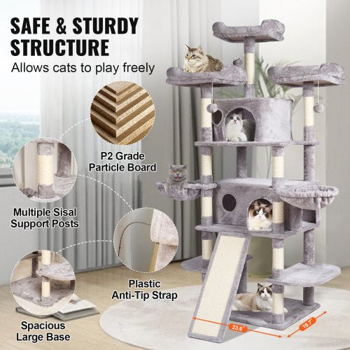 Cat Tree for Indoor Cats 685 Cat Tower with 2 Cat Condos Sisal