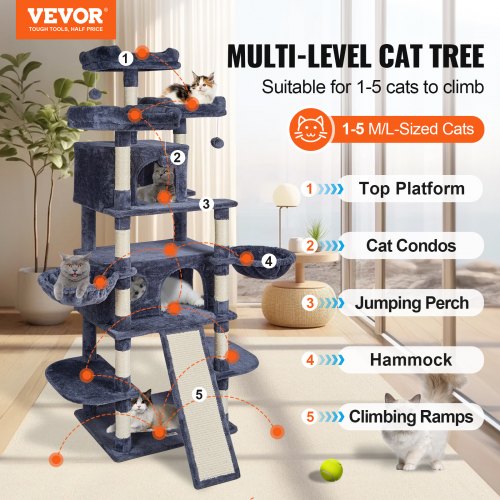 Cat Tree for Indoor Cats 685 Cat Tower with 2 Cat Condos Sisal