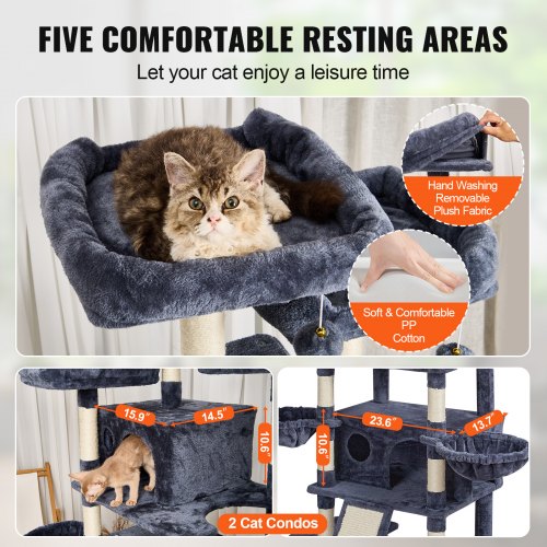 Cat Tree for Indoor Cats 685 Cat Tower with 2 Cat Condos Sisal