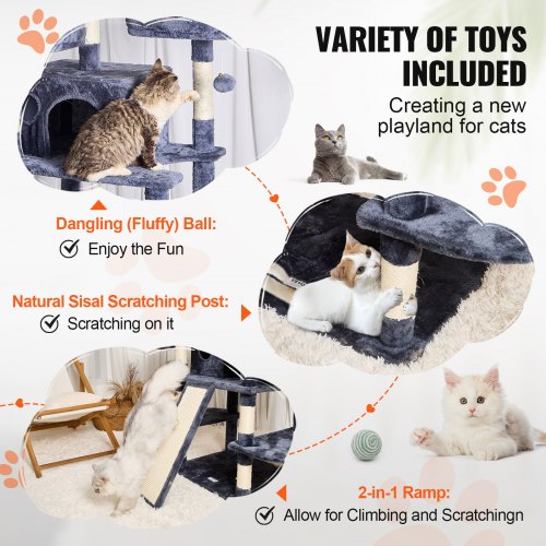 Cat Tree for Indoor Cats 685 Cat Tower with 2 Cat Condos Sisal