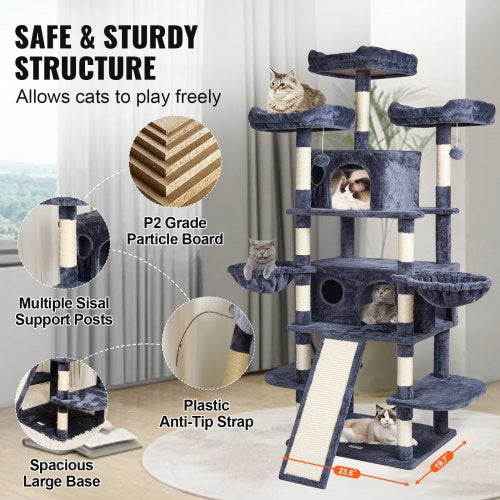 Cat Tree for Indoor Cats 685 Cat Tower with 2 Cat Condos Sisal