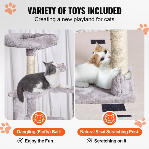 Cat Tree for Indoor Cats 606 Cat Tower with Cat Condo Sisal Scratching