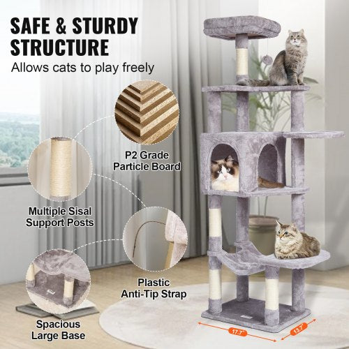 Cat Tree for Indoor Cats 606 Cat Tower with Cat Condo Sisal Scratching