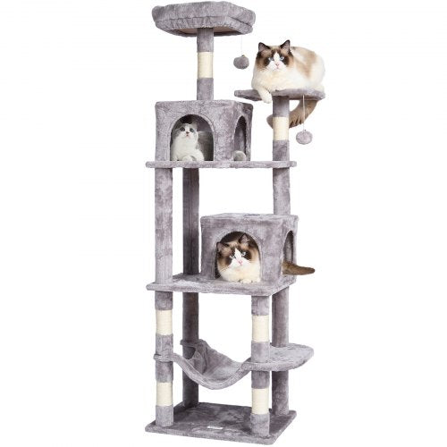 Cat Tree for Indoor Cats 63 Cat Tower with 2 Cat Condos Sisal Scratching