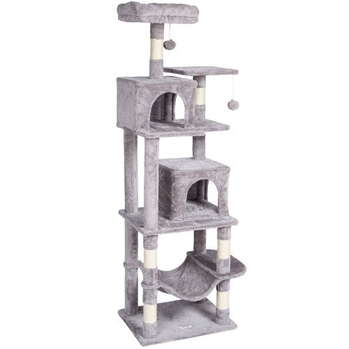 Cat Tree for Indoor Cats 63 Cat Tower with 2 Cat Condos Sisal Scratching