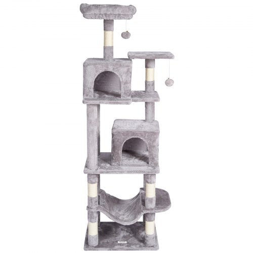 Cat Tree for Indoor Cats 63 Cat Tower with 2 Cat Condos Sisal Scratching