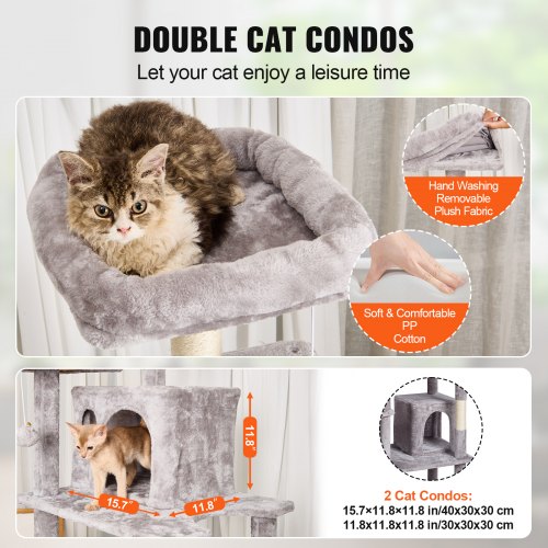 Cat Tree for Indoor Cats 685 Cat Tower with 2 Cat Condos Sisal