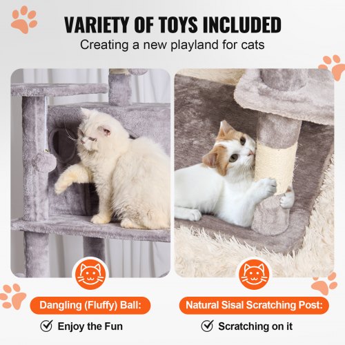 Cat Tree for Indoor Cats 685 Cat Tower with 2 Cat Condos Sisal