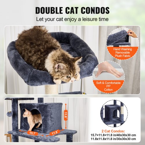 Cat Tree for Indoor Cats 685 Cat Tower with 2 Cat Condos Sisal