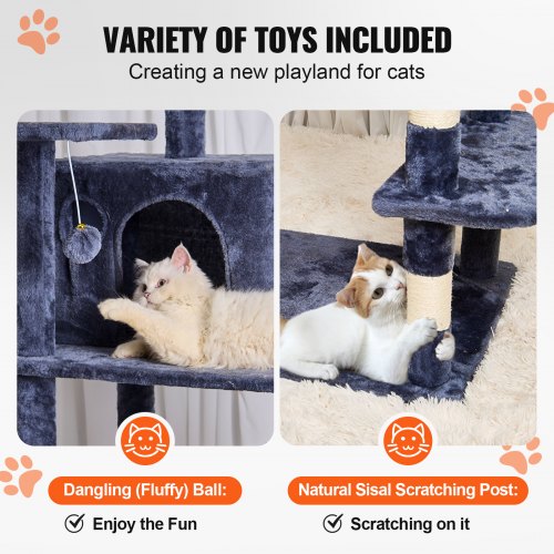 Cat Tree for Indoor Cats 685 Cat Tower with 2 Cat Condos Sisal