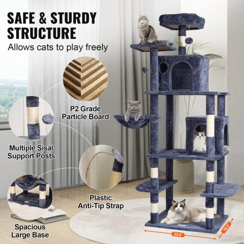 Cat Tree for Indoor Cats 685 Cat Tower with 2 Cat Condos Sisal