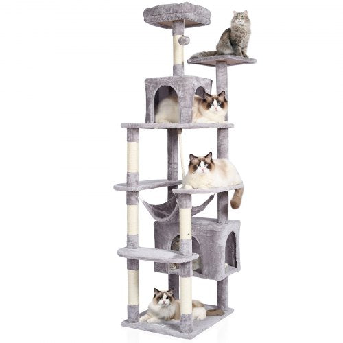 Cat Tree for Indoor Cats 72 Cat Tower with 2 Cat Condos Sisal Scratching
