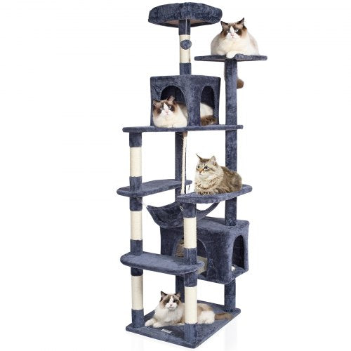 Cat Tree for Indoor Cats 72 Cat Tower with 2 Cat Condos Sisal Scratching