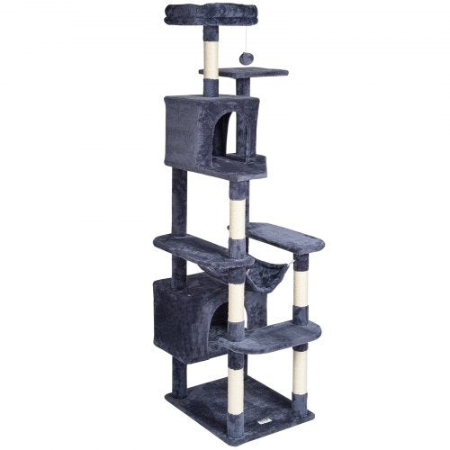 Cat Tree for Indoor Cats 72 Cat Tower with 2 Cat Condos Sisal Scratching