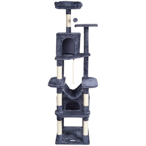 Cat Tree for Indoor Cats 72 Cat Tower with 2 Cat Condos Sisal Scratching