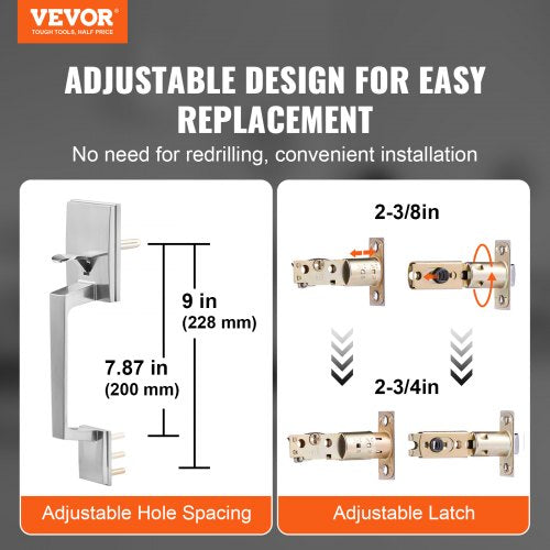 Double Door Handle Set Double Door Lock Set with Reversible Handle Lever