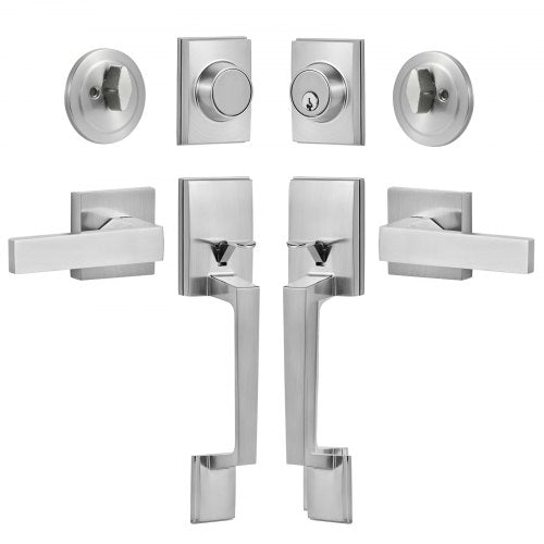 Double Door Handle Set Double Door Lock Set with Reversible Handle Lever