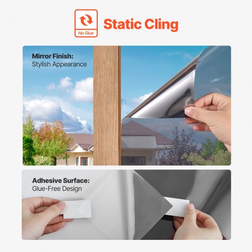 Window Privacy Film One Way Window Tint Daytime Mirror Reflective Heat