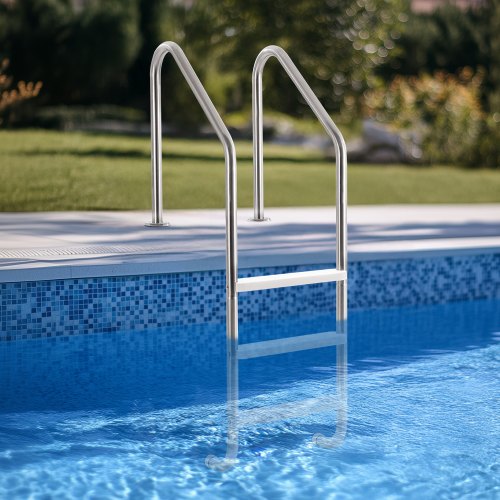 Swimming Pool Ladder 3Step Double Handrails Stairs with Nonslip Heavy