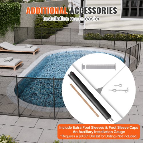 Pool Fence 4 x 12 FT Pool Fences for Inground Pools Removable Child Safety