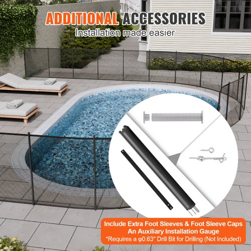 Pool Fence 4 x 48 FT Pool Fences for Inground Pools Removable Child Safety