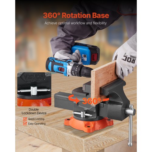 Bench Vise 55 Jaw Width 55 Max Jaw Opening Multipurpose Vise with 360°