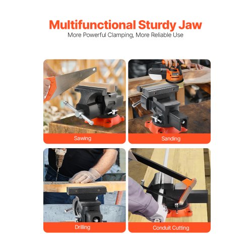 Bench Vise 55 Jaw Width 55 Max Jaw Opening Multipurpose Vise with 360°