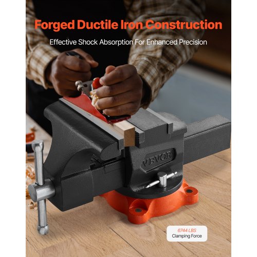 8 Bench Vise Multipurpose Heavy Duty Ductile Iron Swivel Locking Base – 203 MM