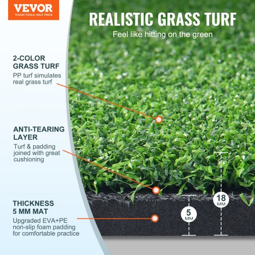 Golf Hitting Mat 5x4ft Artificial Turf Golf Hitting Mat Golf Hitting