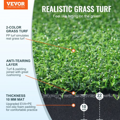 Golf Hitting Mat 5x4ft Artificial Turf Golf Hitting Mat Golf Hitting