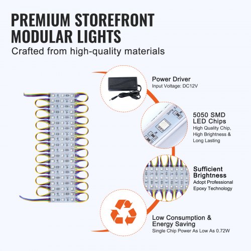 400Pcs Led Storefront Lights 207 Ft Module 5050 Smd 3Led Rgb Color Changing