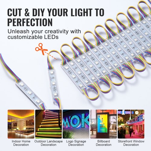 200PCS LED Storefront Lights 103 ft LED Module Lights 5050 SMD 3LED RGB