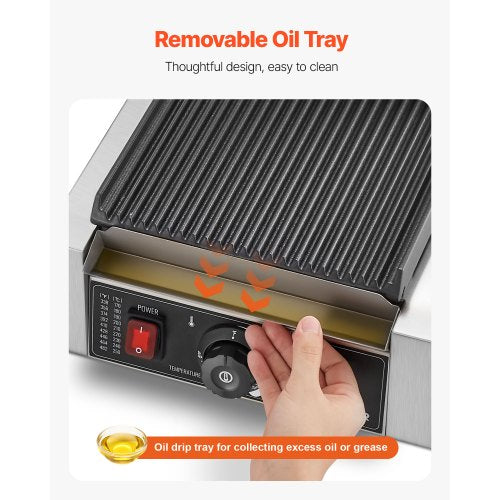 Commercial Panini Grill 1800W Electric Sandwich Panini Maker Stainless