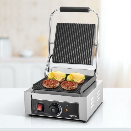 Commercial Panini Grill 1800W Electric Sandwich Panini Maker Stainless