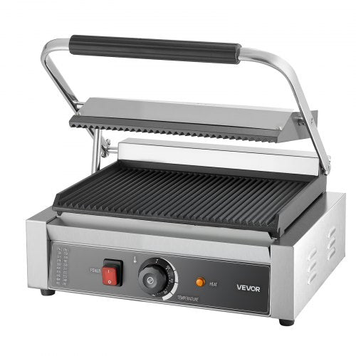 Commercial Panini Grill 1800W Electric Sandwich Maker Stainless Steel