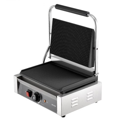 Commercial Panini Grill 1800W Electric Sandwich Maker Stainless Steel