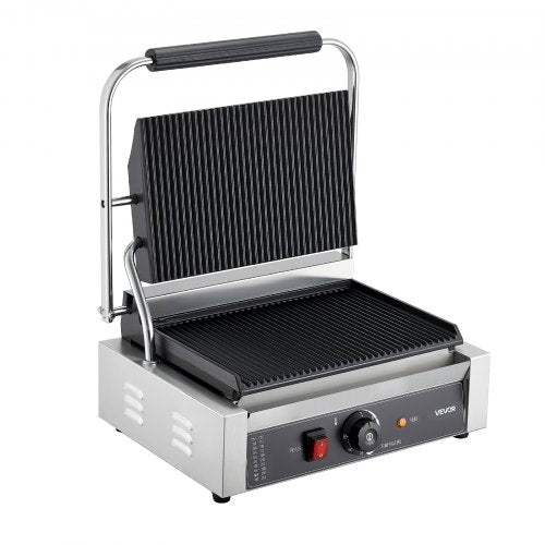 Commercial Panini Grill 1800W Electric Sandwich Maker Stainless Steel