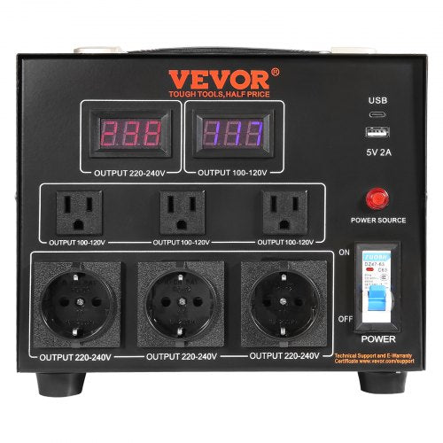Power Converter 3000W Durable Step UpDown Unit Switches between 110V and 220V