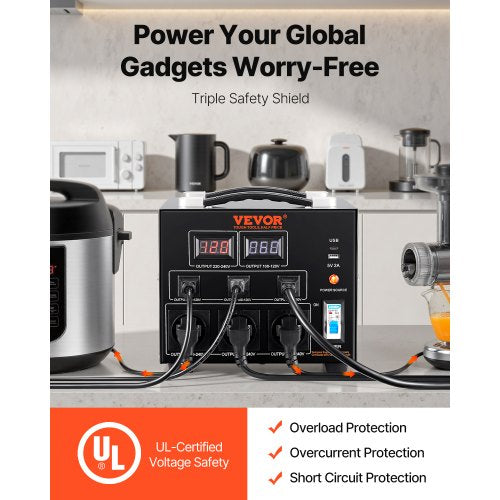 Power Converter 3000W Durable Step UpDown Unit Switches between 110V and 220V