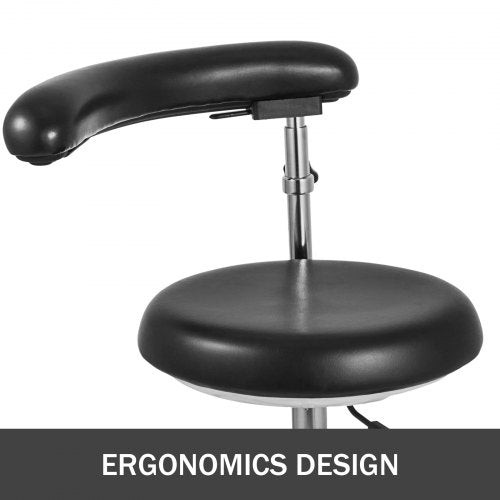 Medical Dental Stool Dentist Chair with 360 Degree Rotation Armrest PU
