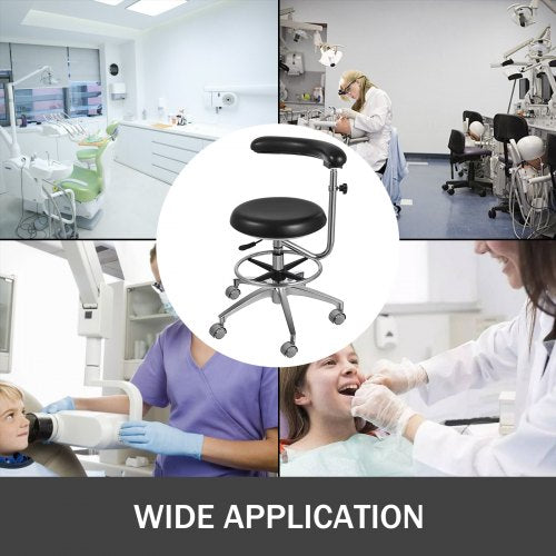Medical Dental Stool Dentist Chair with 360 Degree Rotation Armrest PU
