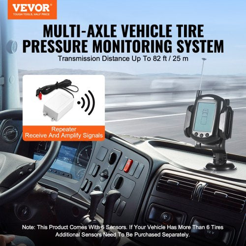 RV Tire Pressure Monitoring System 0199 PSI Trailer TPMS Universal