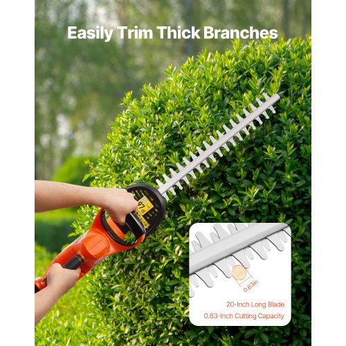 Electric Hedge Trimmer 1200 RPM Cordless Hedge Trimmer for Low Branch 20V