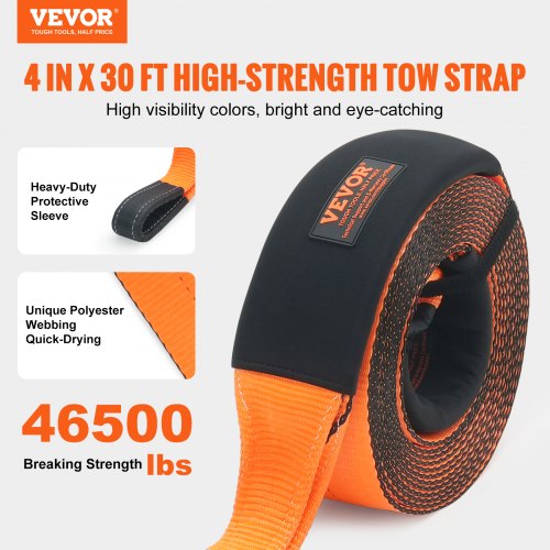 Recovery Tow Strap 4 x 30 46500 lbs Break Strength Triple Reinforced