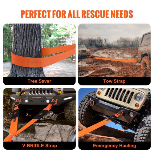 Recovery Tow Strap 4 x 30 46500 lbs Break Strength Triple Reinforced