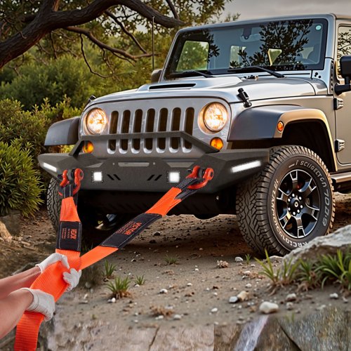 Recovery Tow Strap 3 Inches 8 Feet 36000 Lbs Break Strength Triple Reinforced