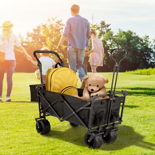 Extra Large Collapsible Garden Cart with Removable Canopy Folding Wagon