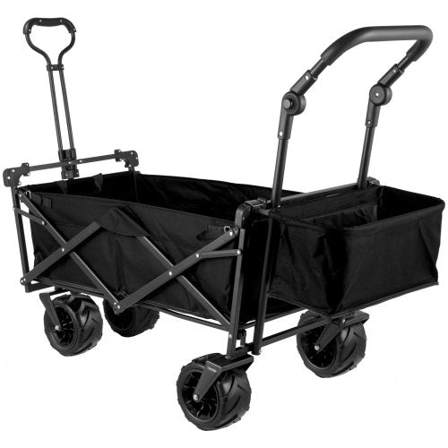 Extra Large Collapsible Garden Cart with Removable Canopy Folding Wagon