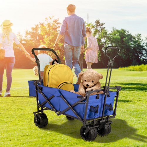 Extra Large Collapsible Garden Cart with Removable Canopy Folding Wagon